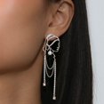 thumbnail image 2 of Unique Abstract Face Art Dangling Earrings For Lmellwomen Girls Outline Rhinestone Gift, 2 of 5