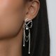 thumbnail image 2 of Pendientes colgantes de arte de cara abstracta única YONGSHENG para regalo de diamantes de imitación de contorno para niñas, 2 of 4