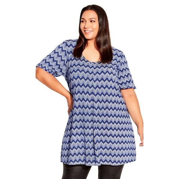 Avenue Women's Plus Size Liv Pleat Front Tunic