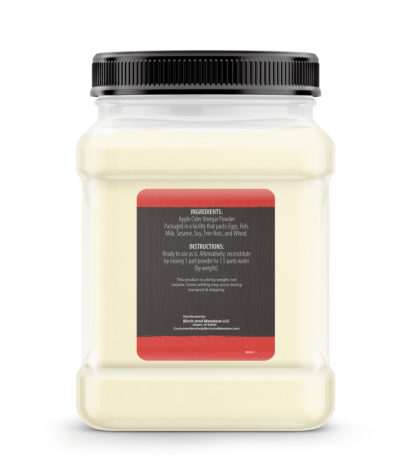 Birch & Meadow Apple Cider Vinegar Powder, 1.9 lbs, Cooking & Baking, Dry Vinegar, Tangy Flavor
