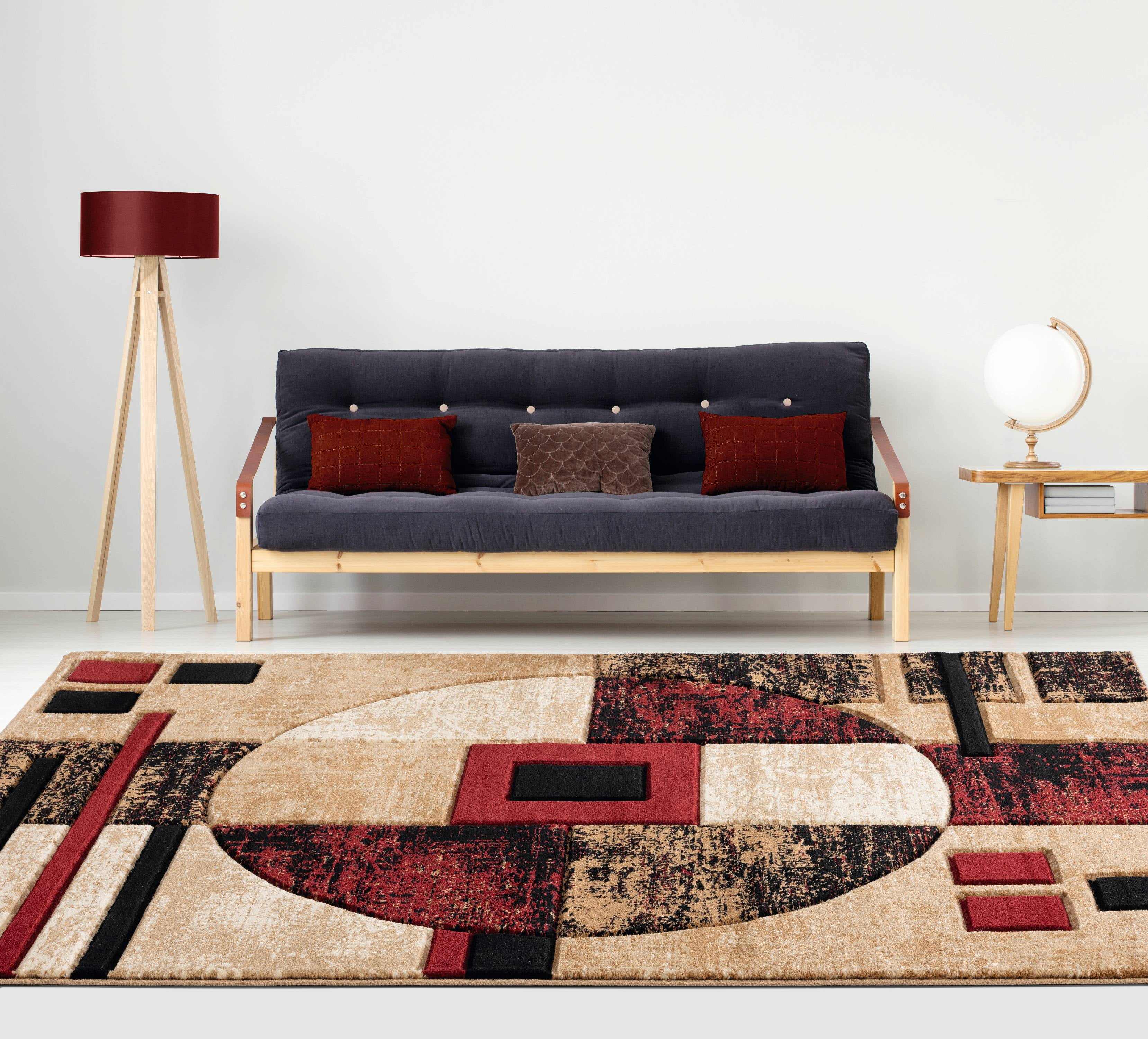 United Weavers Drachma Attica Modern Abstract Accent Rug, Burgundy, 1'10" x 2'8"