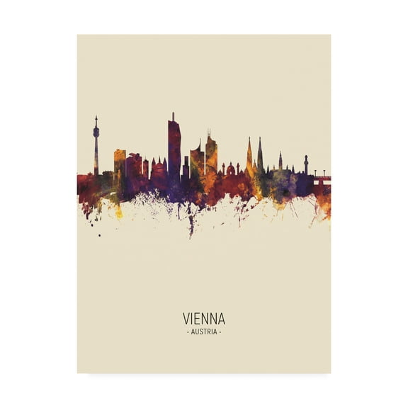 Trademark Fine Art 'Vienna Austria Skyline Portrait III' Canvas Art by Michael Tompsett