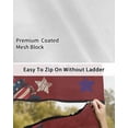 thumbnail image 6 of 4th of July RV Awning Sun Shade Screen 9'X7' Sunflower Mesh Sunscreen Star Red White and Blue Awning Shade Screen with Zipper UV Blocker Completed Kits Outdoor Canopy for RV Motorhome Camper Travel, 6 of 7