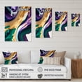 thumbnail image 4 of Designart Purple, Green And Gold Bold Strokes I Canvas Wall Art, 4 of 5
