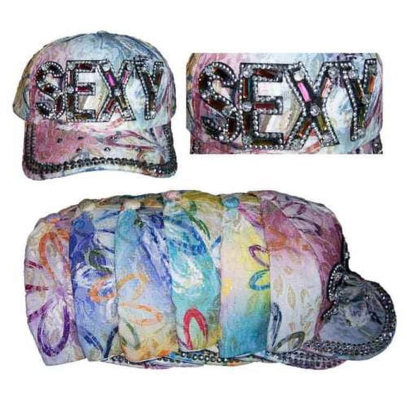 SEXY Designer Style Baseball Caps Hats With Colorful Jeweled -- FREE USA  Shipping-- (WomCap62)