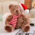 thumbnail image 3 of wsevypo Oso de peluche navideño con gorro y bufanda, lindo muñeco de peluche de dibujos animados, 3 of 5