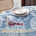 thumbnail image 4 of Blue Coastal Round Tablecloth 60 inches Nautical Starfish Octopus Coral Summer Waterproof Oil-Proof Table Cloth Round Table Cover for Holiday Party Picnic Dinner Decor Indoor and Outdoor Use, 4 of 9