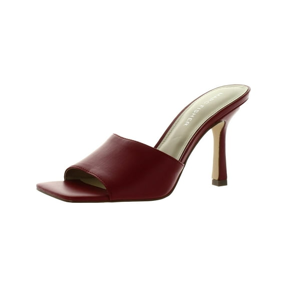 Marc Fisher Womens Danria Faux Leather Peep-Toe Heels