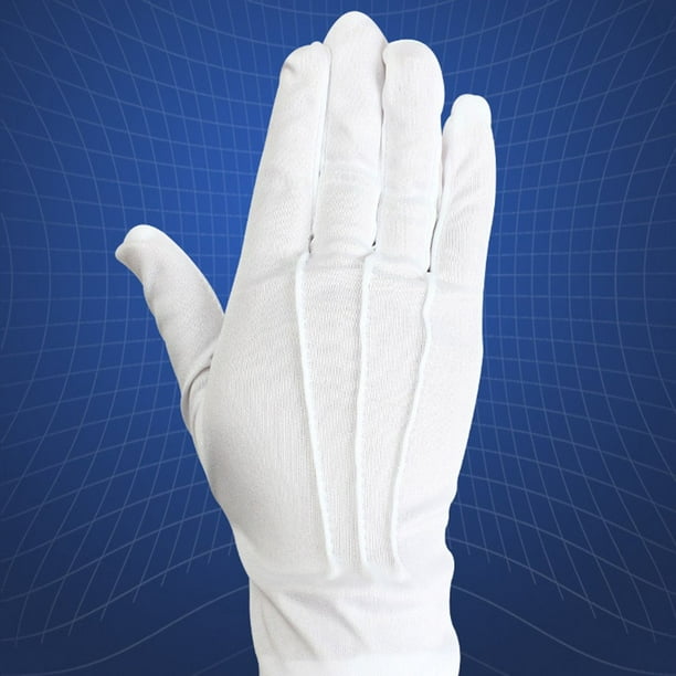 Gants en coton blanc Protection des mains lavables Gants blancs en