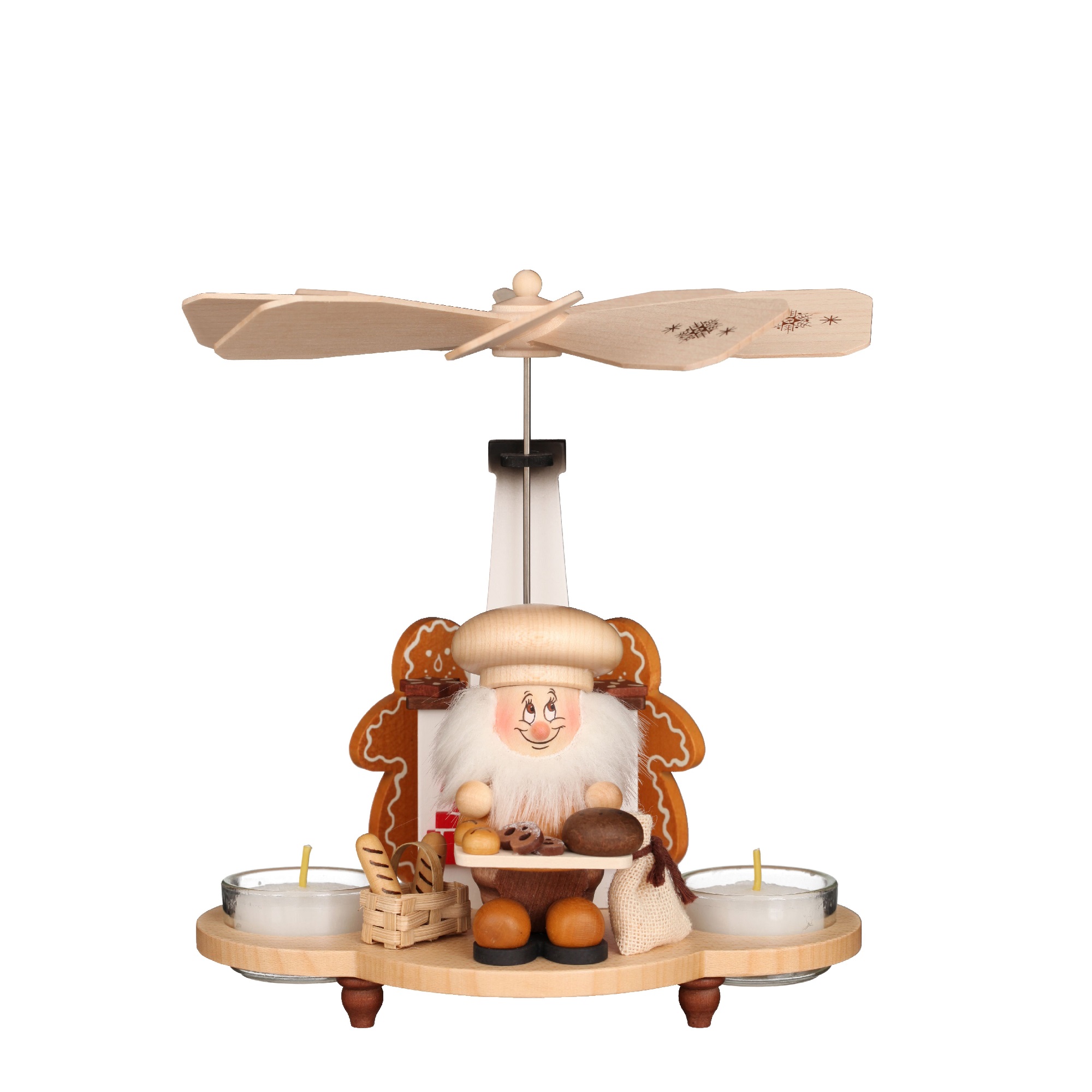 8” Natural Dwarf Baker Christmas Tea Light Pyramid