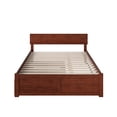 thumbnail image 4 of Leo & Lacey Urban Full Trundle Platform Bed in Walnut, 4 of 9