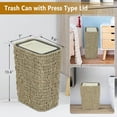thumbnail image 5 of Boho Trash Can with Lid,2.6Gallon Small Rattan Trash Can with Press Top Lid,Slim Wicker Waste Basket and Hamper 2 In 1 for Bathroom,Seagrass Woven Garbage Can Trash Basket For, 5 of 8