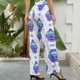 thumbnail image 3 of Wide Leg Pants Woman, Winter Snowflake Skiing Skull High Waist Knot Palazzo Pants for Women, Elastic Sweatpants Yoga Lounge Pants Trousers with Pockets Fall Pants for Women 2024, 3 of 6