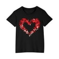 thumbnail image 2 of Piuwrlz T-Shirts Tops for Kids Girls Short Sweatshirt Sleeve Printed Loose Round Neck Blouses T Shirt Top Black Size 3 Years, 2 of 4