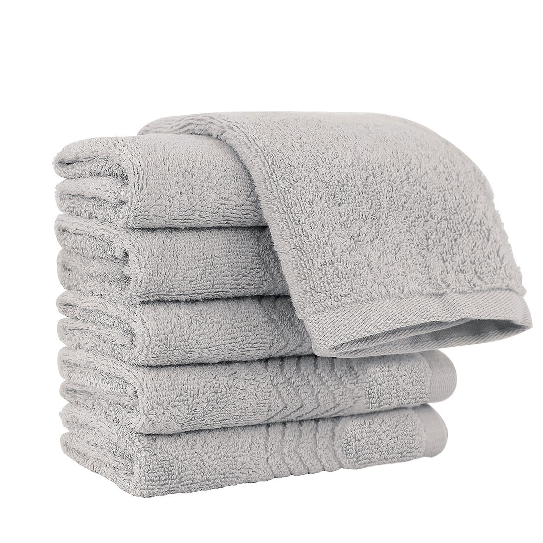 13x13 Inches Highly Absorbent wolfroad 100/% Cotton Hand Towels Set of 6, Brown