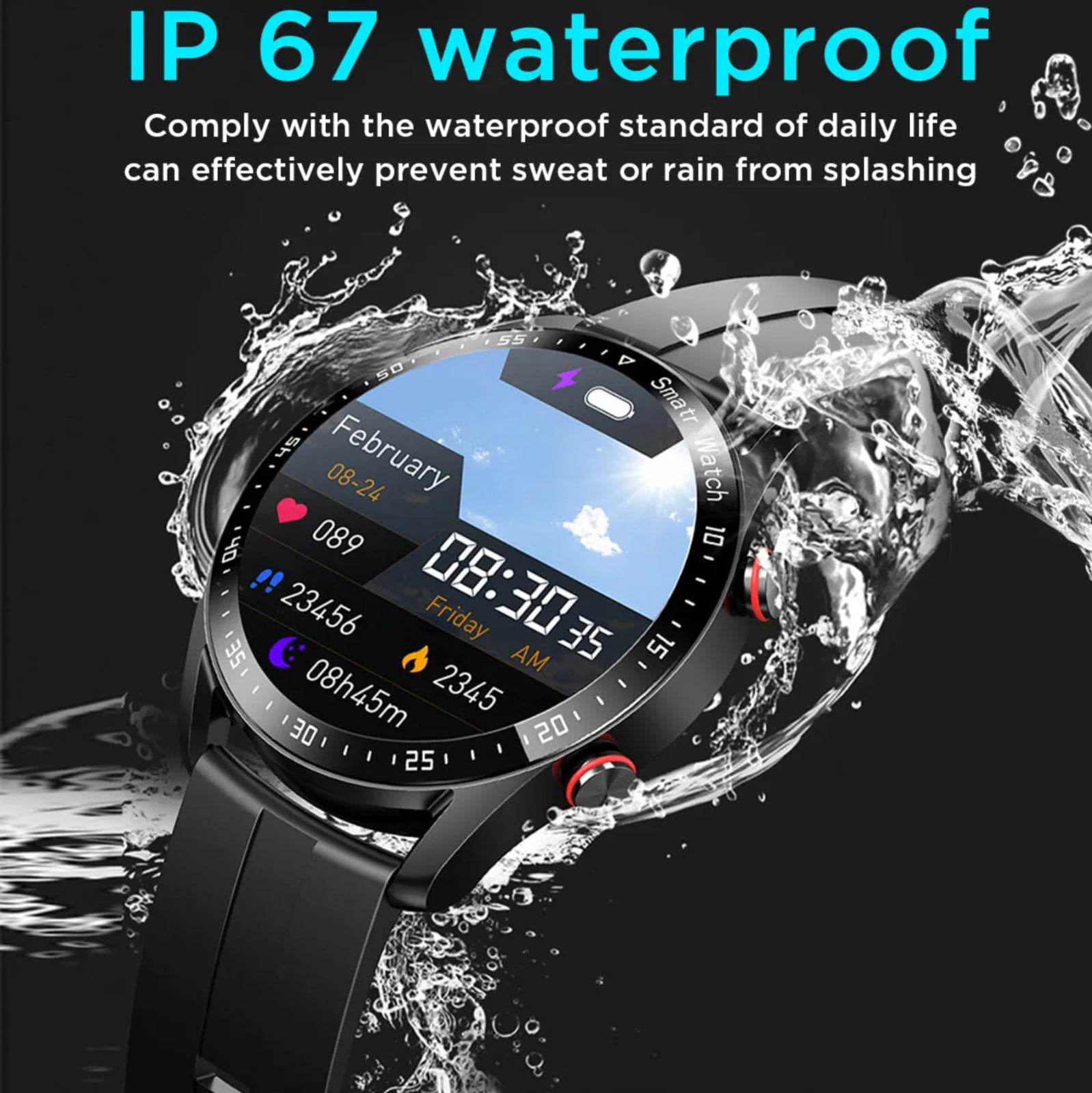 2025 Smart Watch Men's Waterproof Smartwatch Bluetooth for iPhone Android Samsung