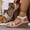 Khaki, variant on Fashion Sandals for Womens Plus Size Casual Spring Versatile Beach Heel Solid Color Fish Mouth Open-Toe Thick-Soled Sandals