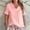 534_Pink, variant on Short Sleeve Shirts for Women Women'S Solid Color Casual Cotton And Linen Ruffled V Neck Shirt,Women'S Solid Color Casual Cotton And Linen Ruffled V Neck Tee,Pink Women's Short sleeve T-shirt S