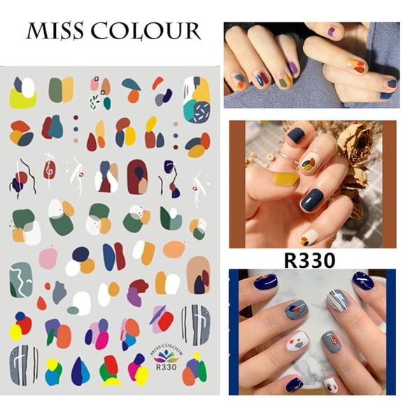 Summer Leaf Water Transfer Stickers DIY Manicure Decals with 3D Floral Design for Nail Decoration