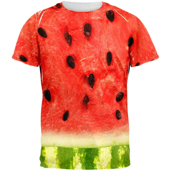 watermelon costume all over adult t-shirt