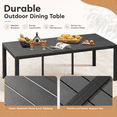 thumbnail image 6 of 7 Piece Outdoor Dining Set, Patio Dining Table Set for 6 Persons, Garden Patio Textilene Dining Furniture Set with Plastic-Wood Tabletop, Dining Table Chairs Conversation Set for Deck Patio, 6 of 8