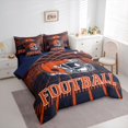 thumbnail image 3 of jejeloiu Ruby Football Sport 7 Pieces Bedding Comforter Set,Orange Black Full Bedding Set For Boys Kids Reversible, 3 of 8