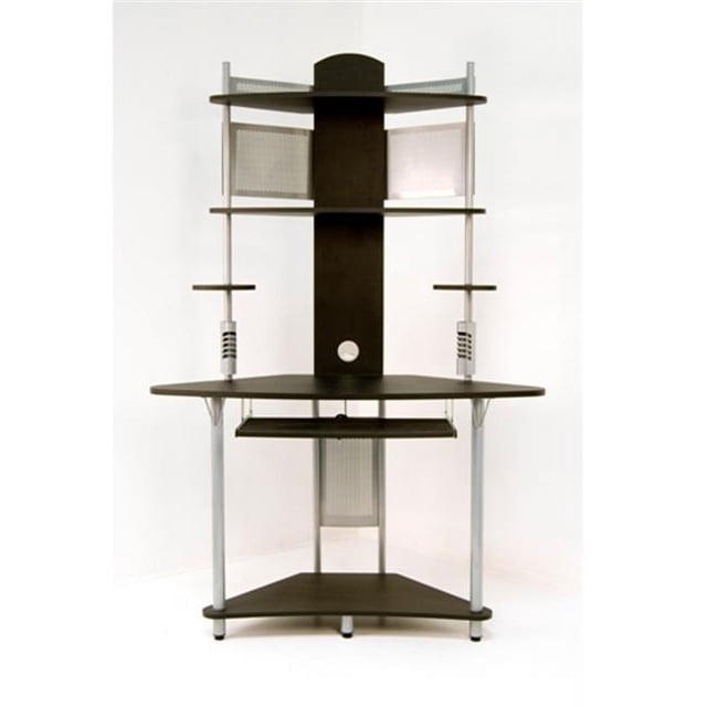 Studio Designs Home Office Furniture Arch Tower Computer Desk, Silver and Black