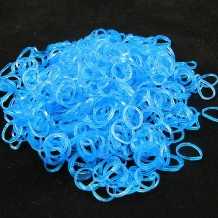 Glow in Dark Blue 600 Pcs (1 Bag) LOOM RUBBER BAND REFILLS w/24 S-Clips Rainbow Colors Craft