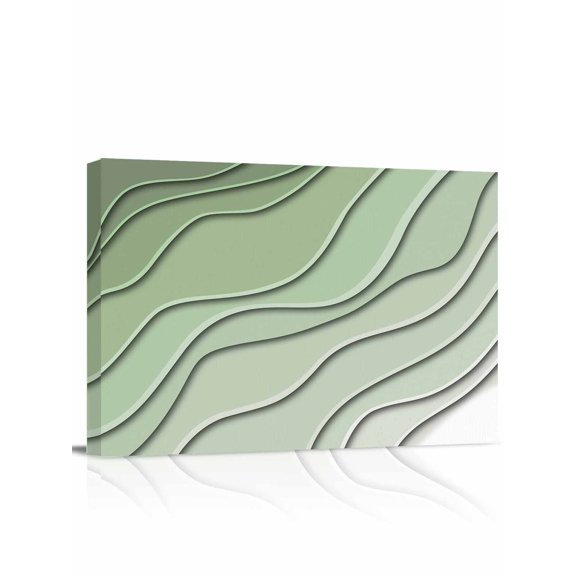Sage Green Ombre Wall Art for Living Room,Canvas Picture Wall Decor for Bathroom Bedroom,Modern Geometric Abstract Art Aesthetics Painting Artwork for Office Kitchen Hallway Dining Room Decor 20"x24"