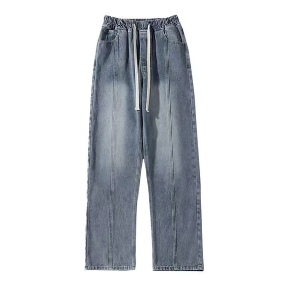 oqasdz Mens Pants Jeans Regular Fit Relaxed Skinny Demin Pants Straight Leg Fashion Sports Trousers