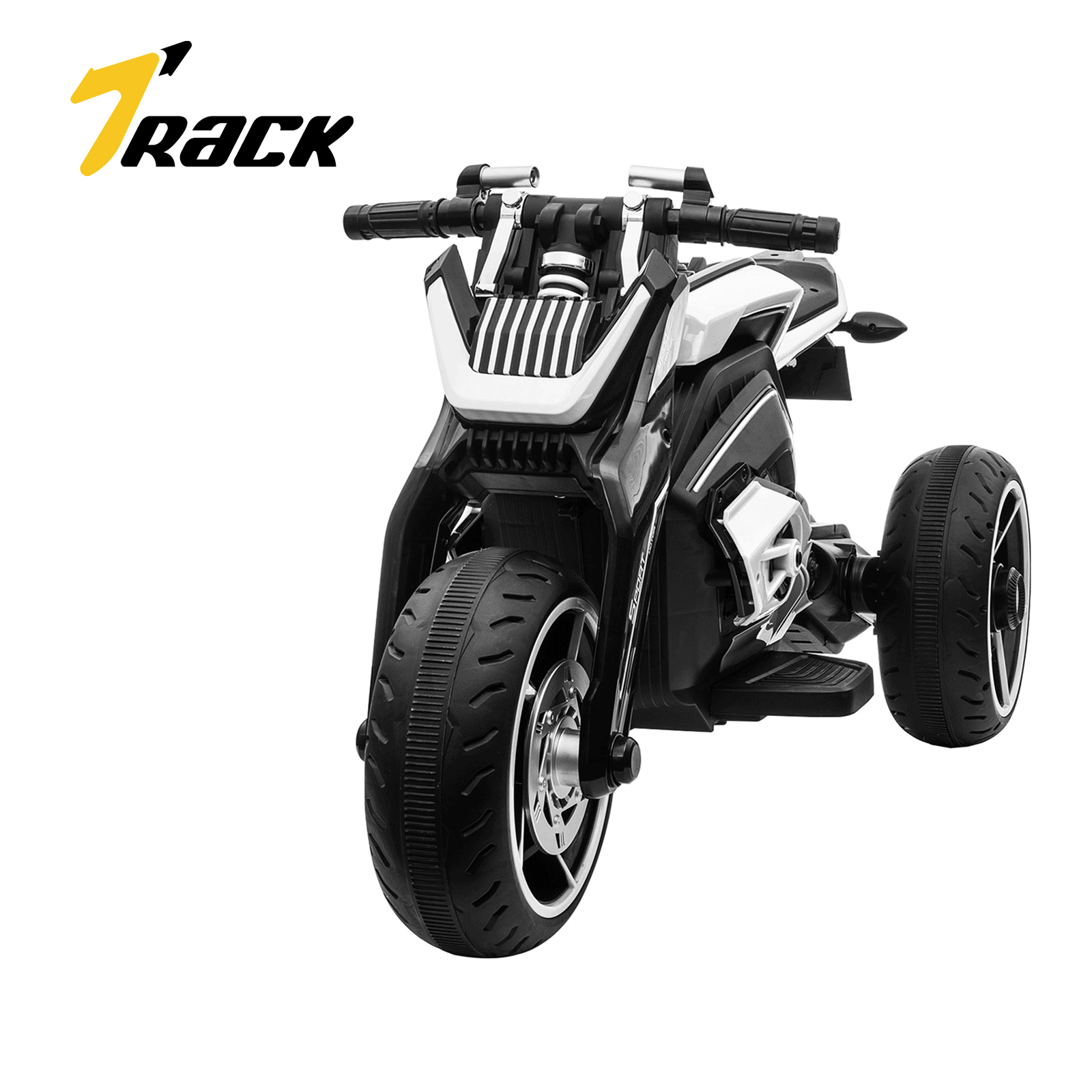 Track Seven 12V Kids Ride on Motorcycle,Electric Trike Motorcycle for Boys Girls,3 Wheels,White