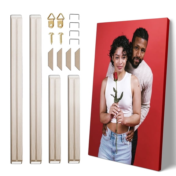 P&L Art Canvas Frame Kit Stretcher Bar - 8X8 Inch Customized Wooden Frames for Oil Painting & Gallery Wrap Wall Art