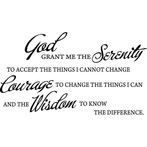 Glossy Black 22" x 12" God grant me the serenity PRAYER BIBLE... Vinyl Wall Art Home Decor Decal Sticker