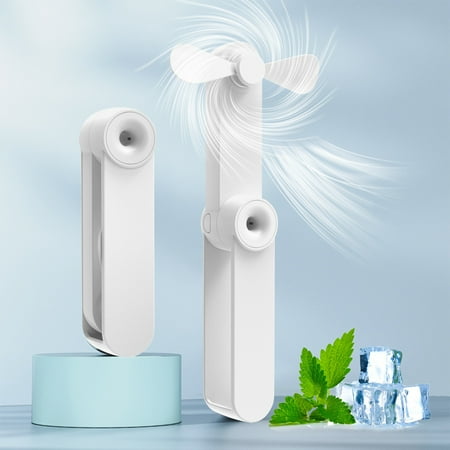 

pvdgvd Portable Mini Fan Handheld Folding Electric Fan Students Outdoor Carry Mute Small Fan USB Charging Clearance White