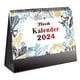 thumbnail image 1 of Calendario alemán de escritorio plegable de pie 2024, de enero de 2024 a diciembre de 2024, 6,9" x 6,3", calendario de escritorio de 12 meses, 1 of 6