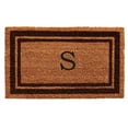thumbnail image 1 of Calloway Mills 152981830S 18 x 30 in. Brown Border Monogram Rectangular Doormat, Natural - Letter S, 1 of 1