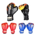 thumbnail image 4 of PU hand protector 1 pair of children boxing gloves with fire pattern printing built-in sponge, 4 of 13