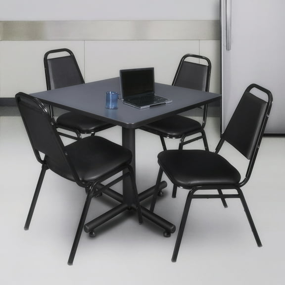 Regency Kobe 42 in. Square X-Base Breakroom Table- Grey
