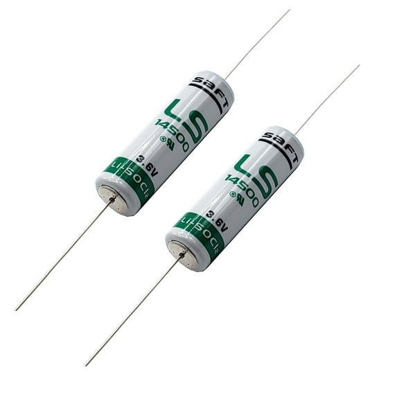 2x SAFT LS14500AX AA Axial 3.6V Lithium Thionyl Chloride Battery