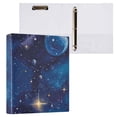 thumbnail image 3 of Space Planet 3 Ring Binders 1.5 inch Hardcover File Folders with Interior Pockets A4 Size Organizer for School Office Hospital Set of 2, 3 of 8