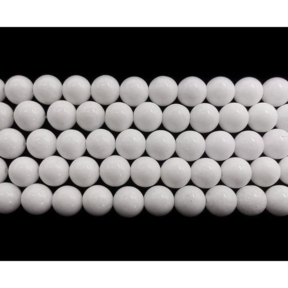 6mm White Jade Round Beads Genuine Gemstone Natural Jewelry Making