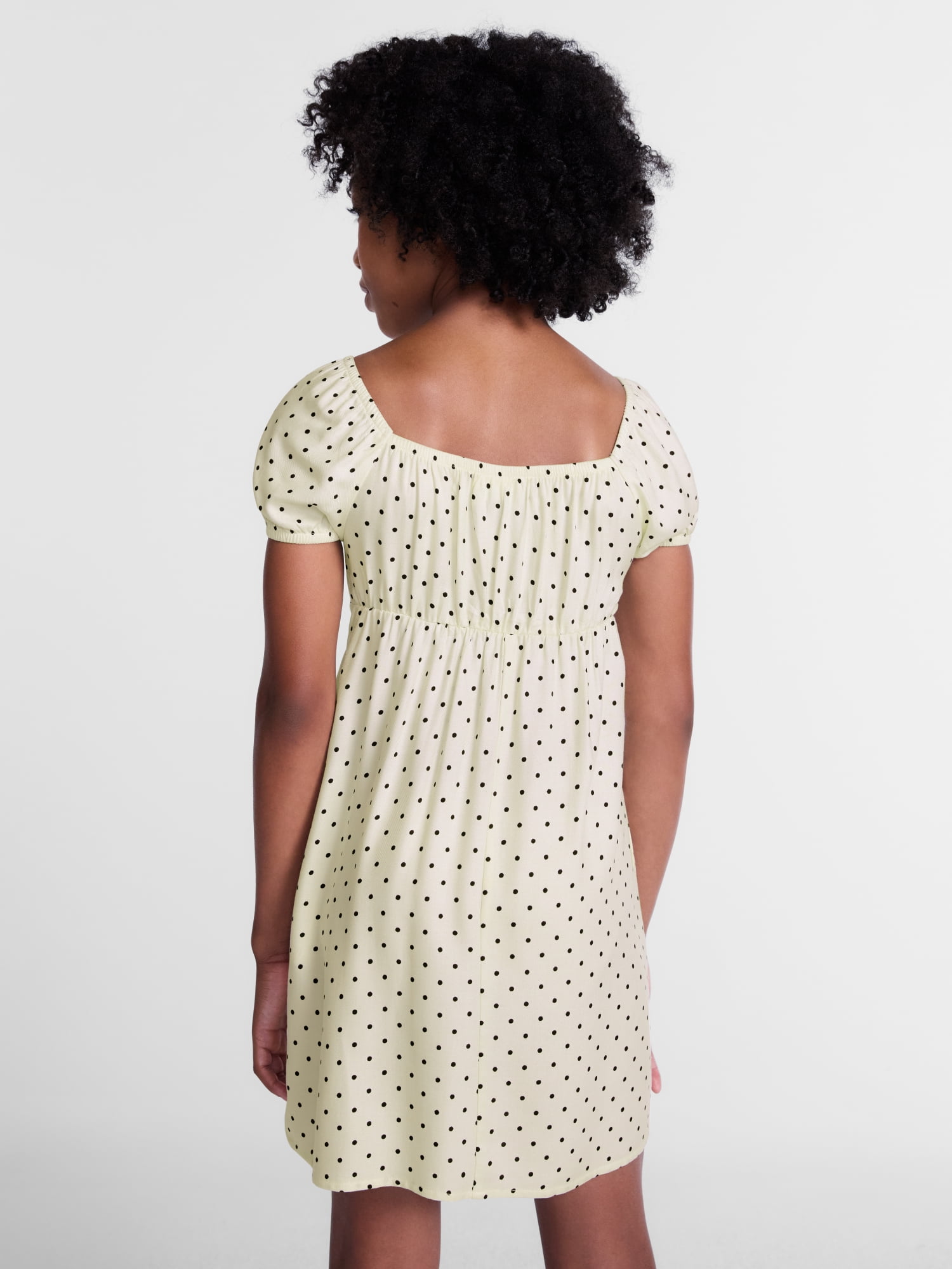 Weekend Academy Girls Square Neck Dress with Puff Sleeves, Sizes 4-18