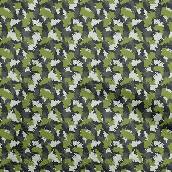 oneOone Polyester Lycra Green Fabric Camouflage Craft Projects Decor Fabric Printed By The Yard 56 Inch Wide
