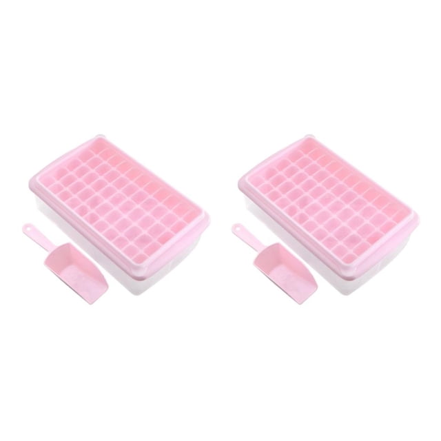 Matsuzay Accesorios para contenedores de almacenamiento para fiestas con bandeja para cubitos de hielo Rosa 2Conjunto