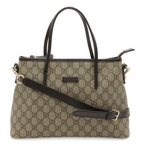 Pre-Owned GUCCI GG Supreme Plus Tote Bag, Handbag, Shoulder PVC Leather, Beige, Dark... (Fair)