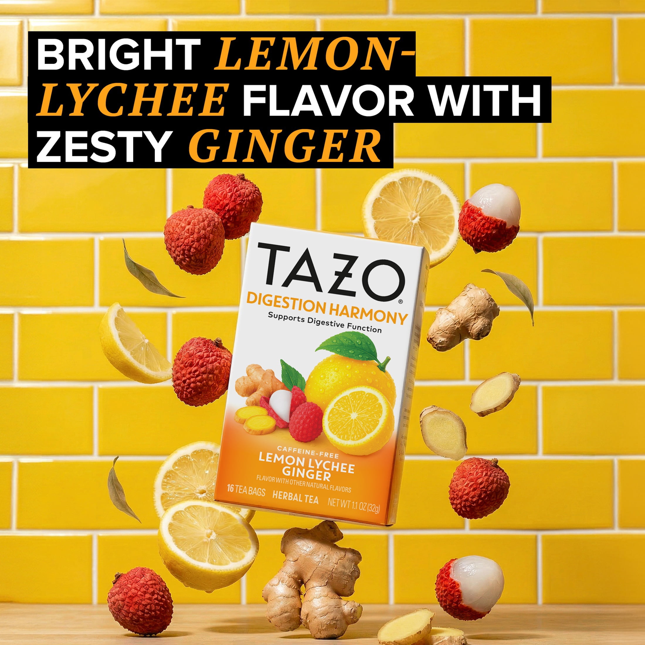 TAZO Digestive Support Herbal Tea, Digestion Harmony – Lemon