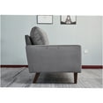 thumbnail image 7 of JERFIT Modern Gray Loveseat Sofa with Solid Wood Frame, Plush Microfiber Fabric for Cozy Living Room, Bedroom, 7 of 7