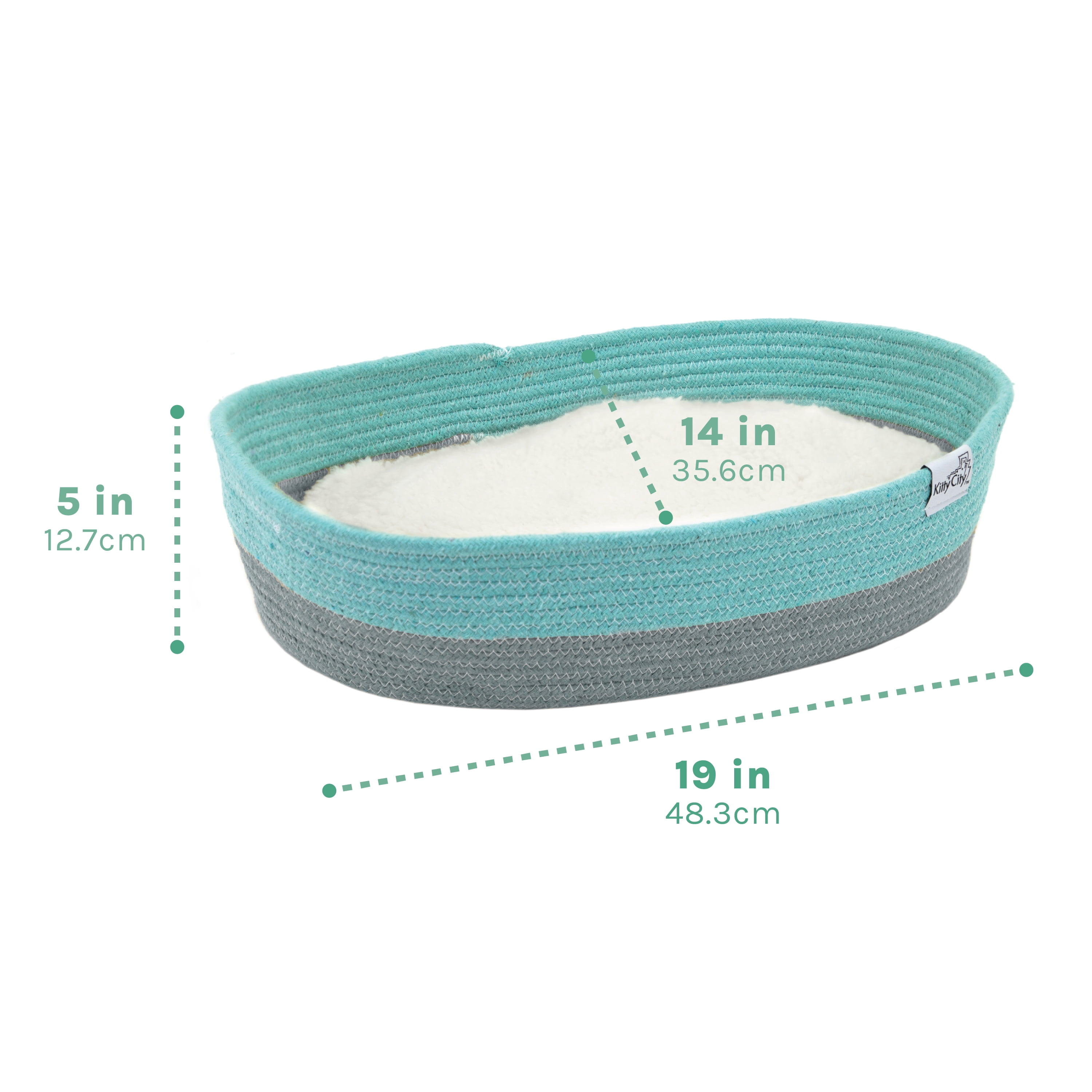 Kitty City Woven Cat Bed, Cotton Rope Basket with Washable Cushion, Multicolor