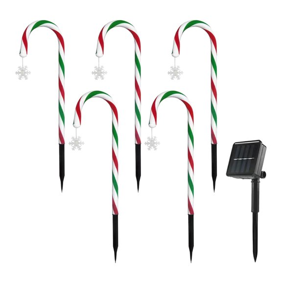 Luces solares navideñas de bastón de , luces de estaca impermeables con 8 modos de iluminación, decoración navideña para decoración de caminos Estilo B
