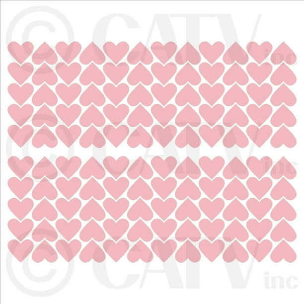 Hearts 2" Set of 120 wall pattern decal vinyl stickers (Vintage Pink